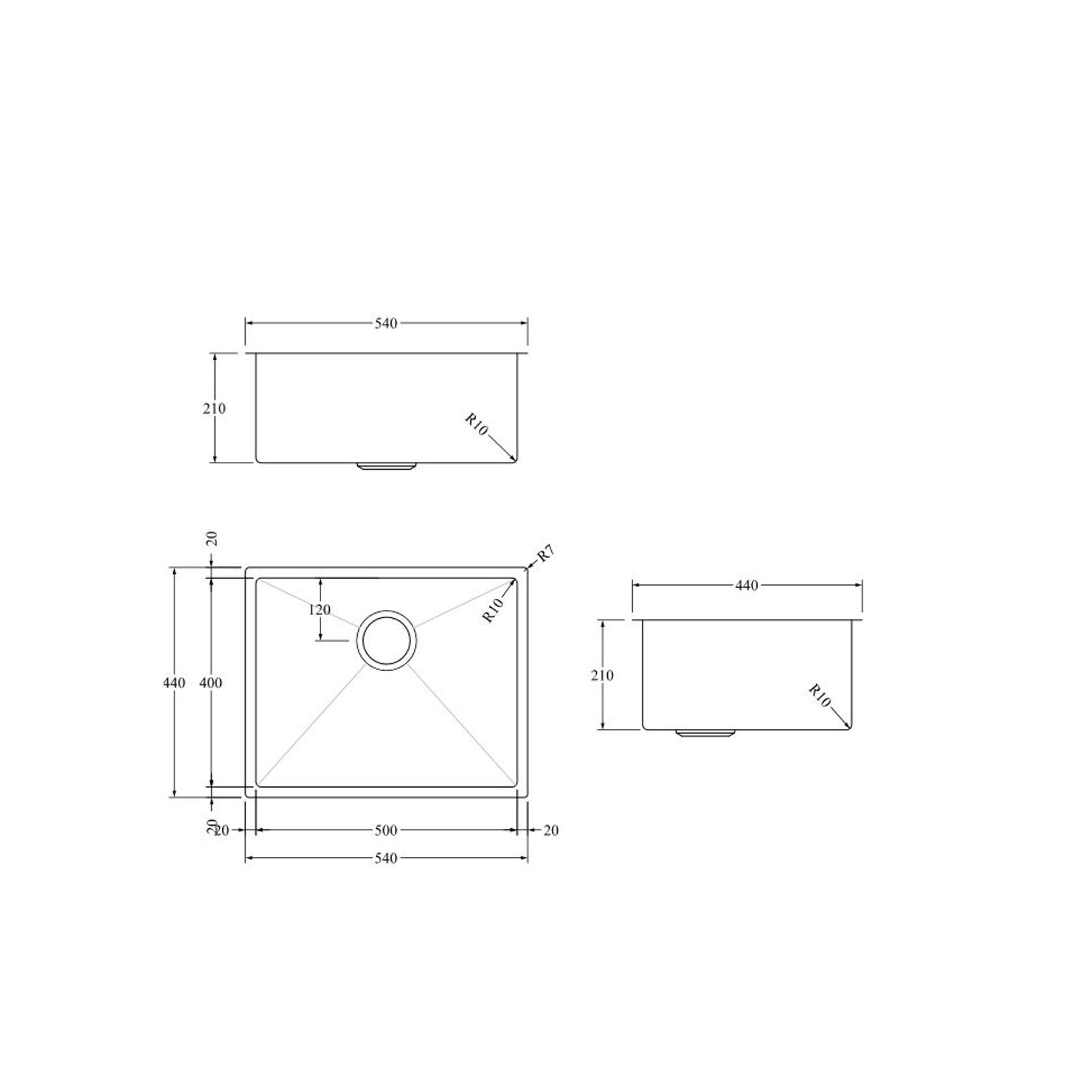 Aspen PVD 500mm Single Kitchen Sink Gun Metal gallery detail image