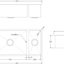 Aspen PVD 550 /200mm Dual Kitchen Sinks gallery detail image