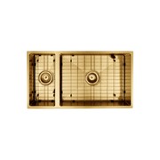 Aspen PVD 550/200mm Dual Kitchen Sink Brushed Brass gallery detail image
