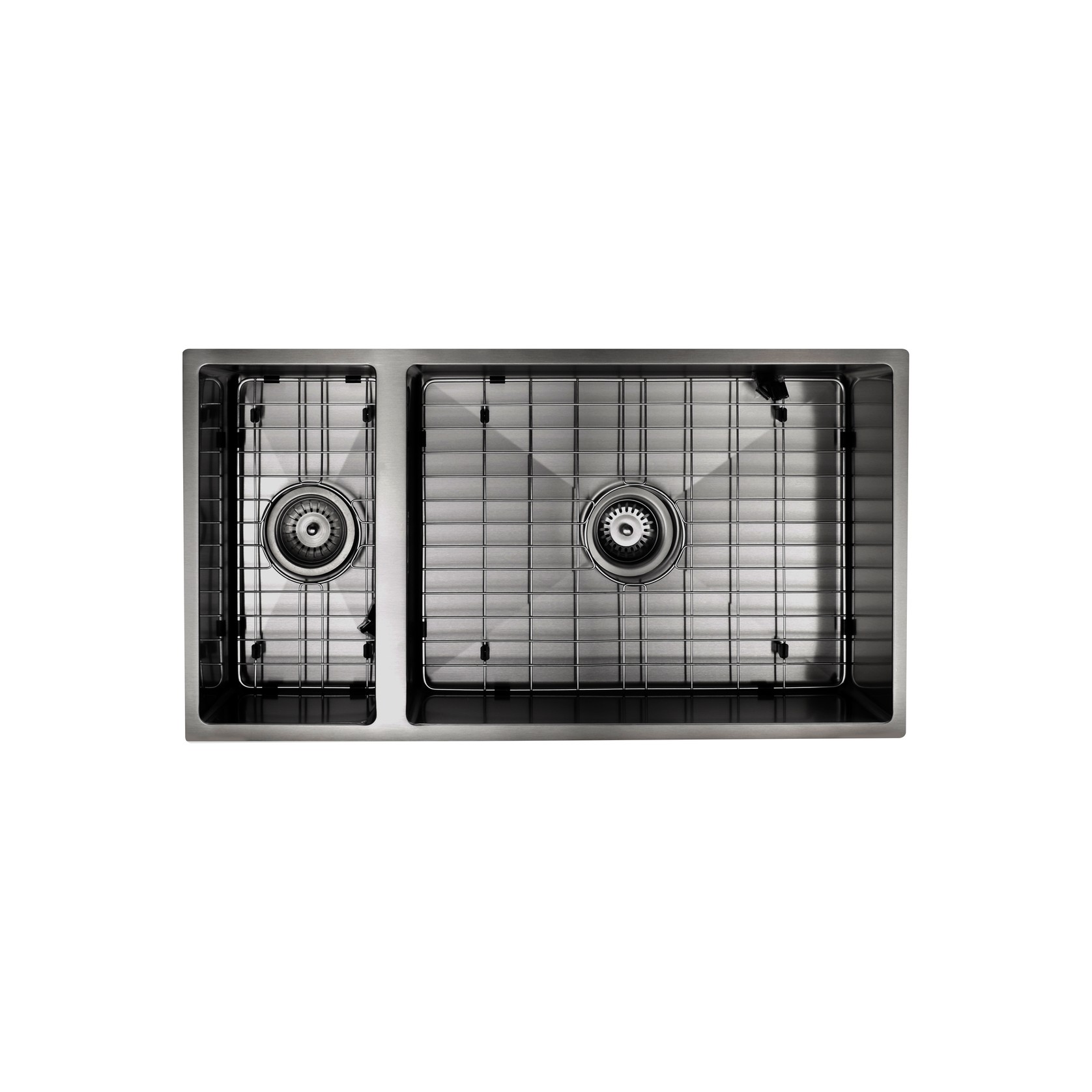 Aspen PVD 550/200mm Dual Kitchen Sink Gun Metal gallery detail image