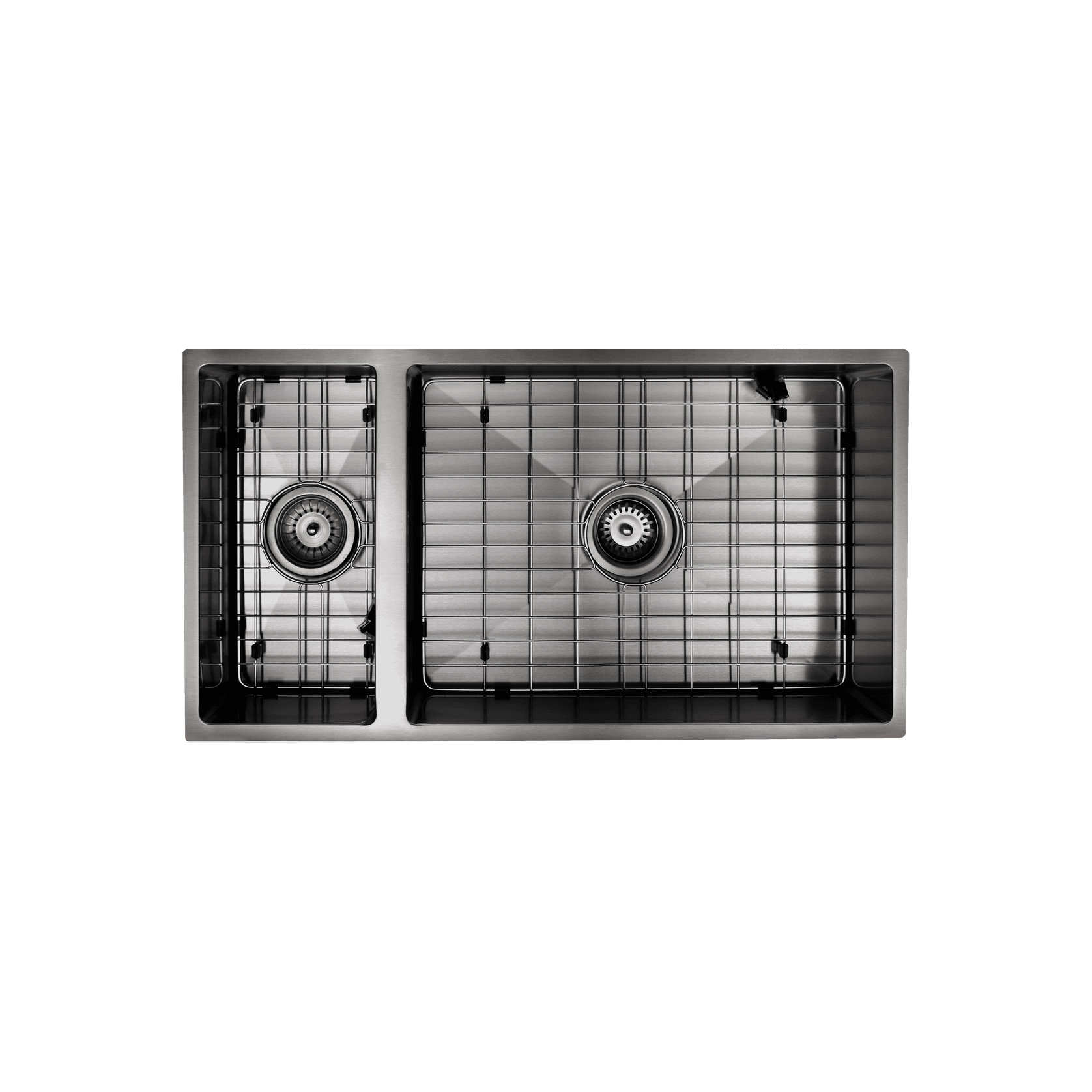 Aspen PVD 550/200mm Dual Kitchen Sink Gun Metal gallery detail image