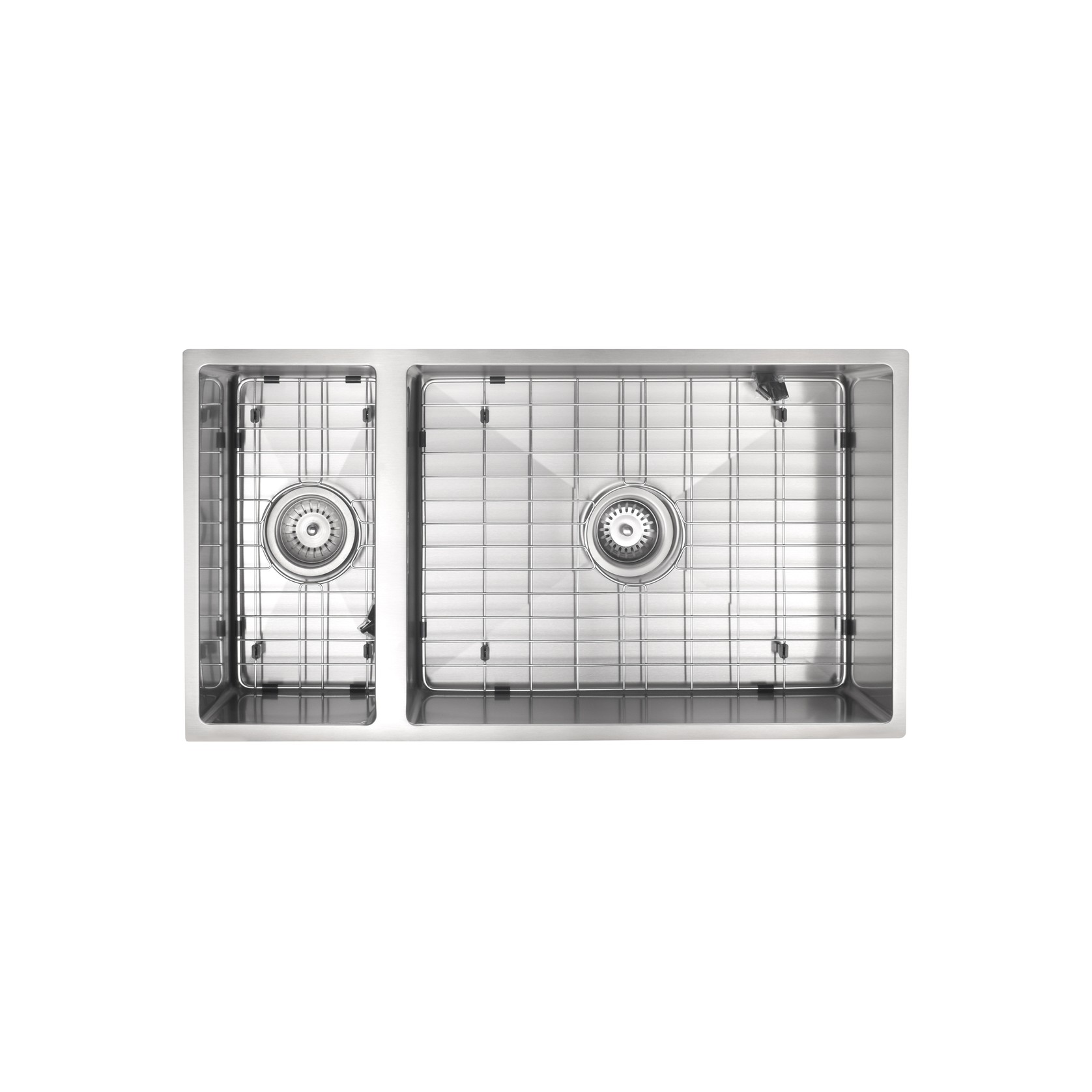 Aspen PVD 550/200mm Dual Kitchen Sink Brushed Stainless gallery detail image