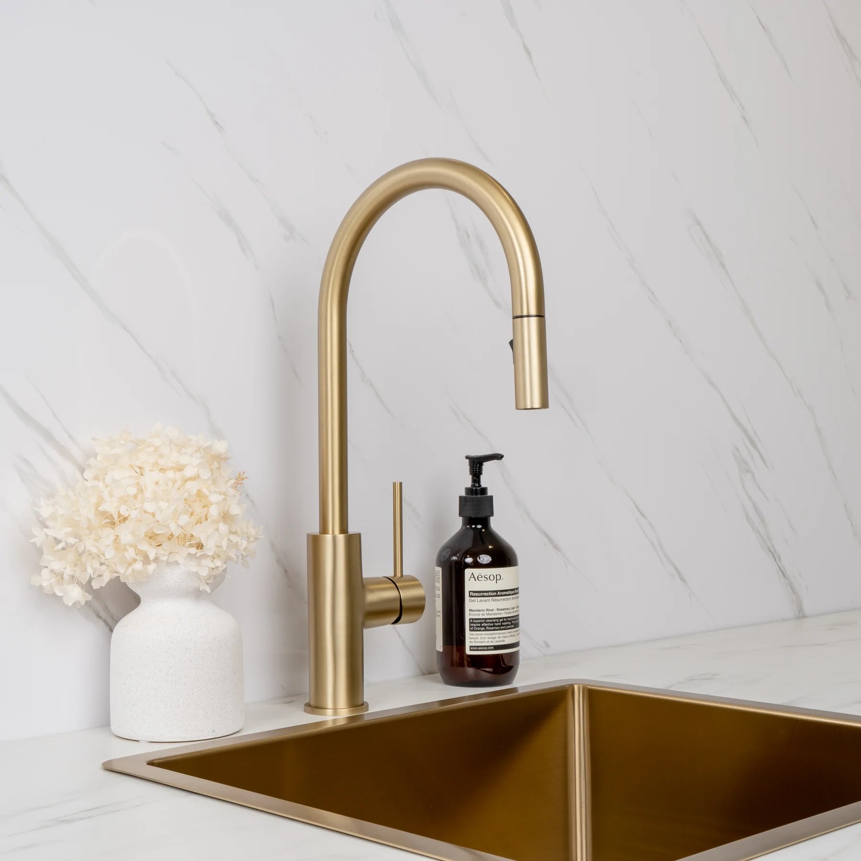 Brushed Brass Gold Penny 510x450 Single Bowl Sink gallery detail image