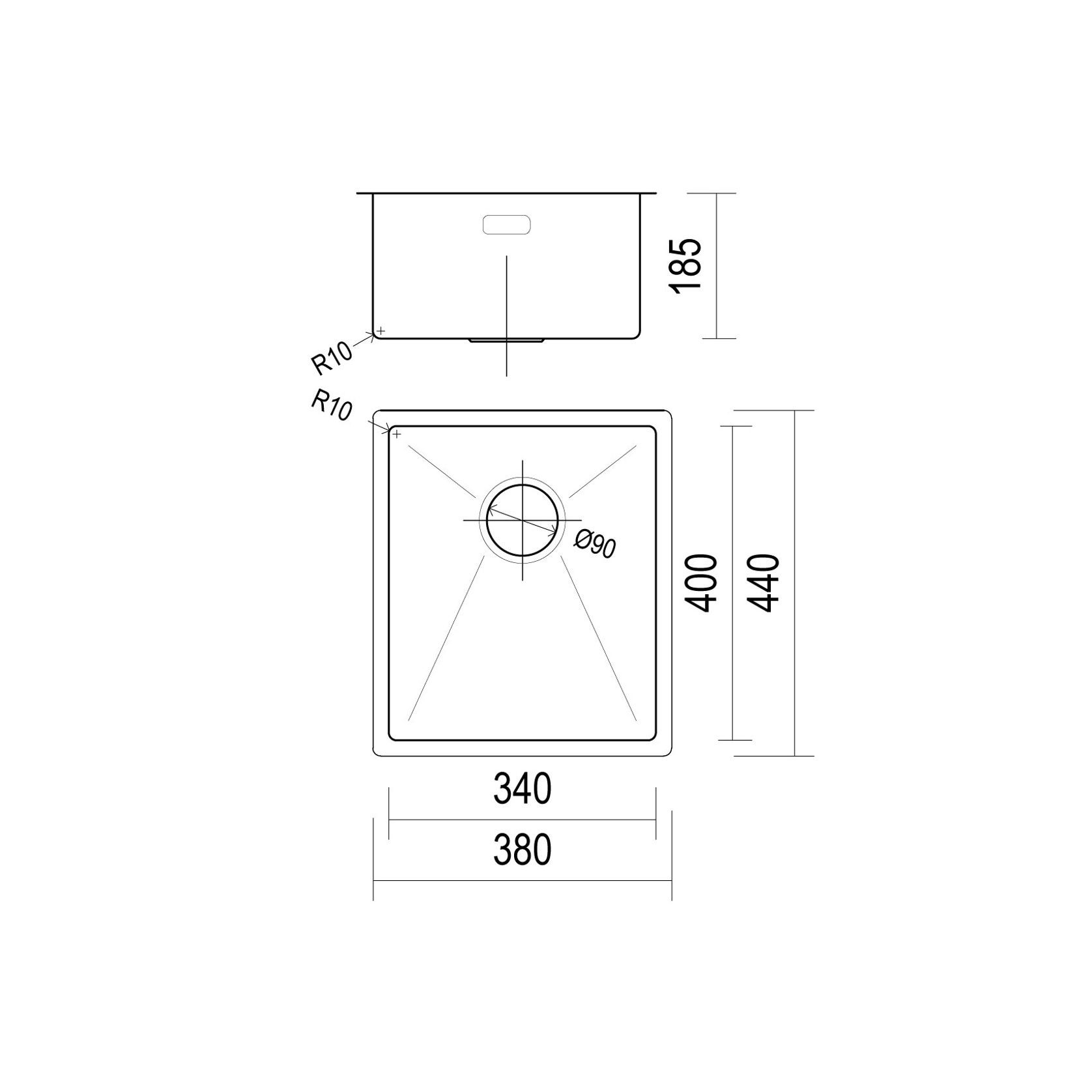 Burns & Ferrall Designer Single Sink (BFD380R10) gallery detail image