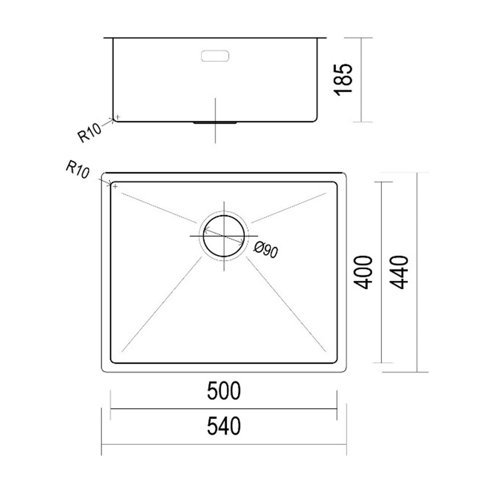 Burns & Ferrall Designer Single Sink (BFD540R10) gallery detail image