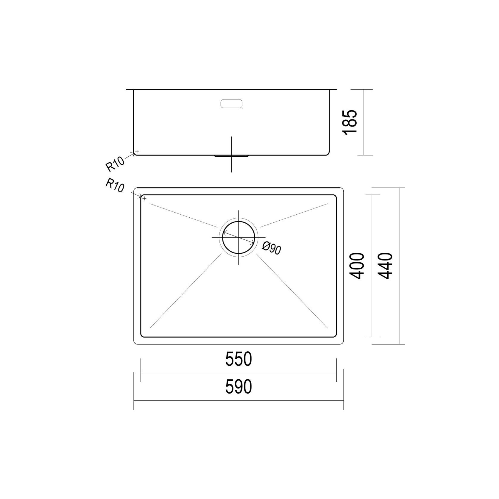 Burns & Ferrall large Capacity Designer Sink BFD590R10 gallery detail image