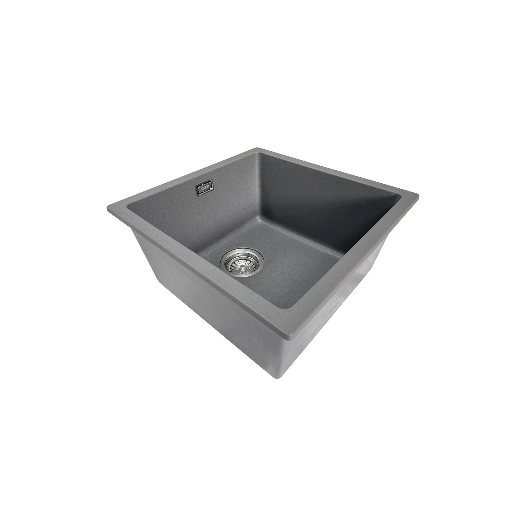 Aura Granite 400mm Single Kitchen Sink Charcoal gallery detail image