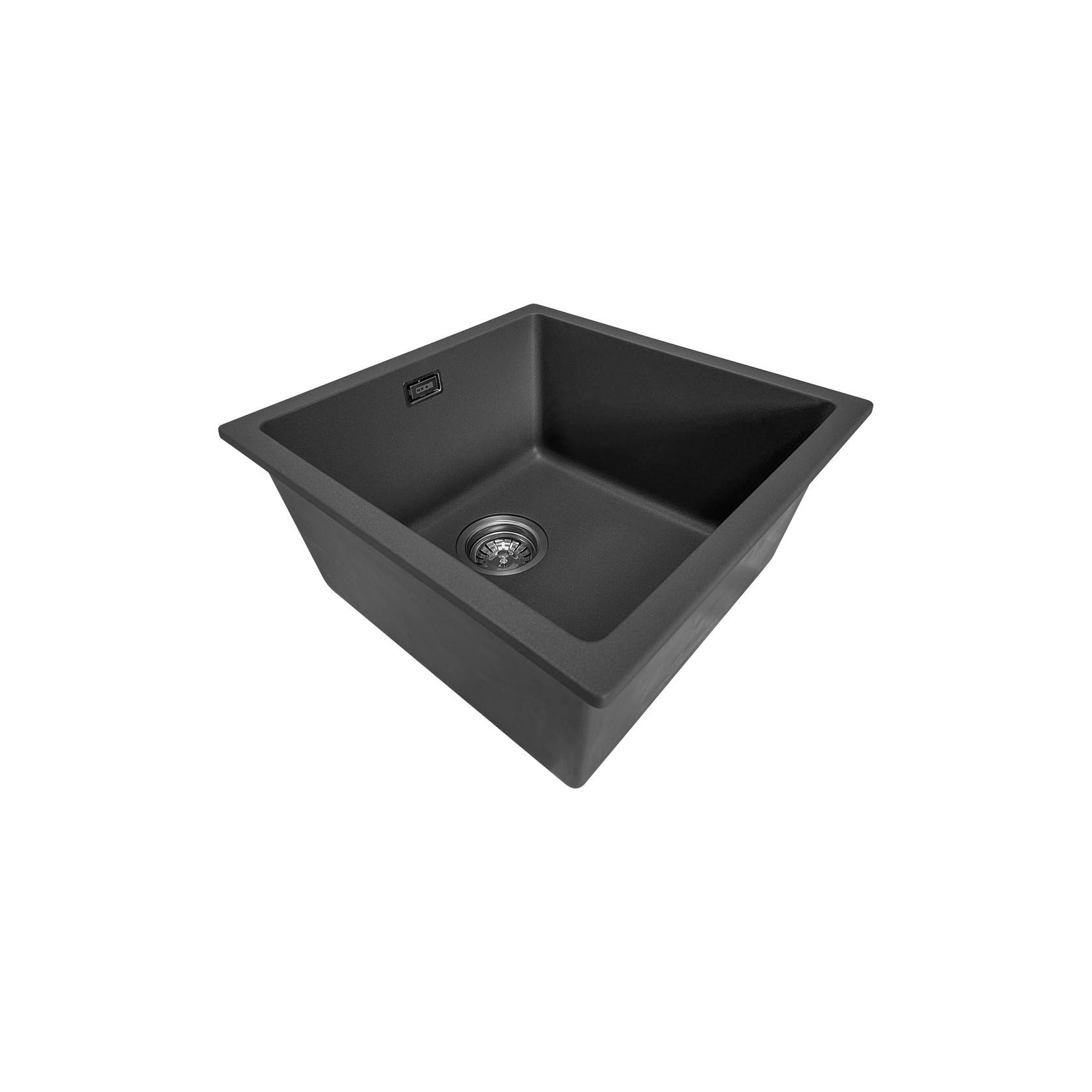 Aura Granite 400mm Single Kitchen Sink Matte Black gallery detail image