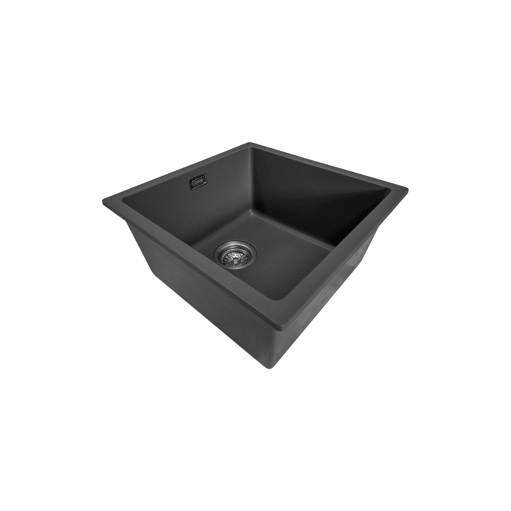 Aura Granite 400mm Single Kitchen Sink Matte Black gallery detail image