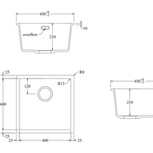 Aura Granite 400mm Single Kitchen Sink Matte White gallery detail image