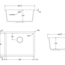 Aura Granite 500mm Single Kitchen Sink Matte White gallery detail image