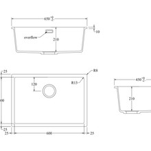 Aura Granite 600mm Single Kitchen Sink Matte Black gallery detail image