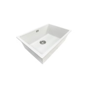 Aura Granite 600mm Single Kitchen Sink Matte White gallery detail image