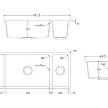 Aura Granite 500/200mm Dual Kitchen Sink Charcoal gallery detail image