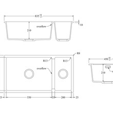 Aura Granite 500/200mm Dual Kitchen Sink Matte Black gallery detail image