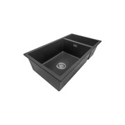 Aura Granite 500/200mm Dual Kitchen Sink Matte Black gallery detail image