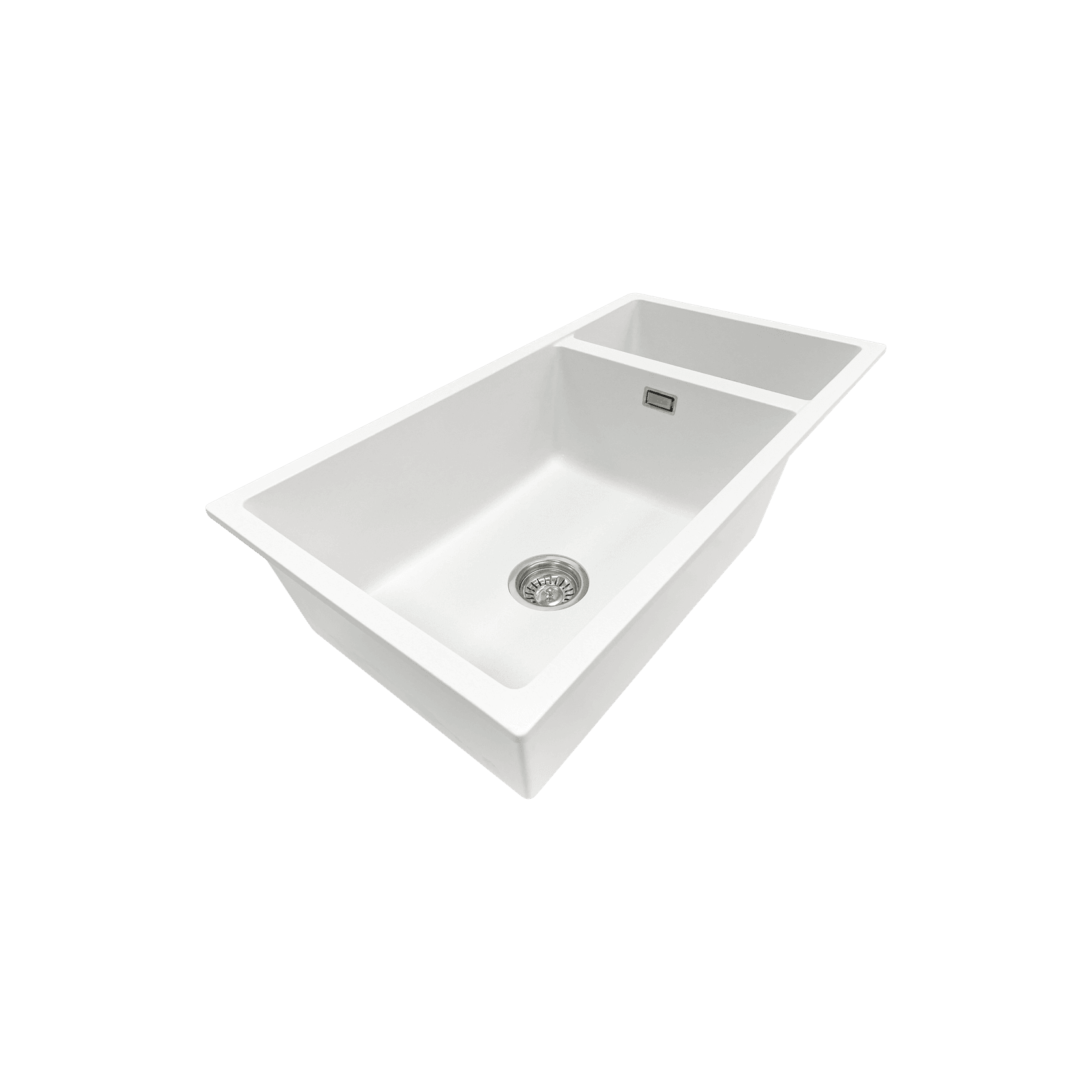 Aura Granite 500/200mm Dual Kitchen Sink Matte White gallery detail image