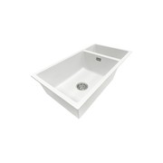 Aura Granite 500/200mm Dual Kitchen Sink Matte White gallery detail image