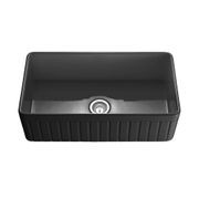 Hartley Single Farmhouse Fireclay Sink | Satin Black gallery detail image