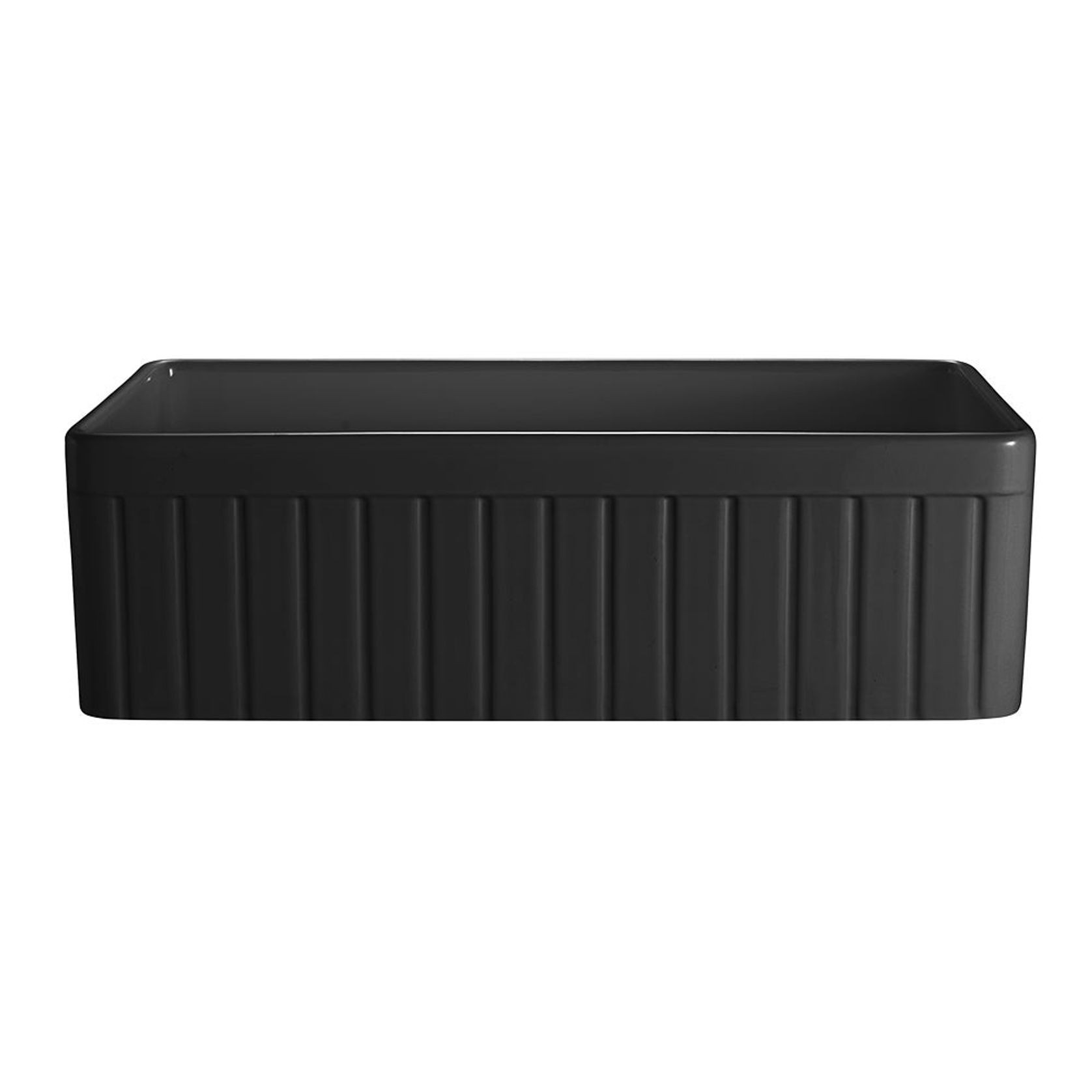 Hartley Single Farmhouse Fireclay Sink | Satin Black gallery detail image