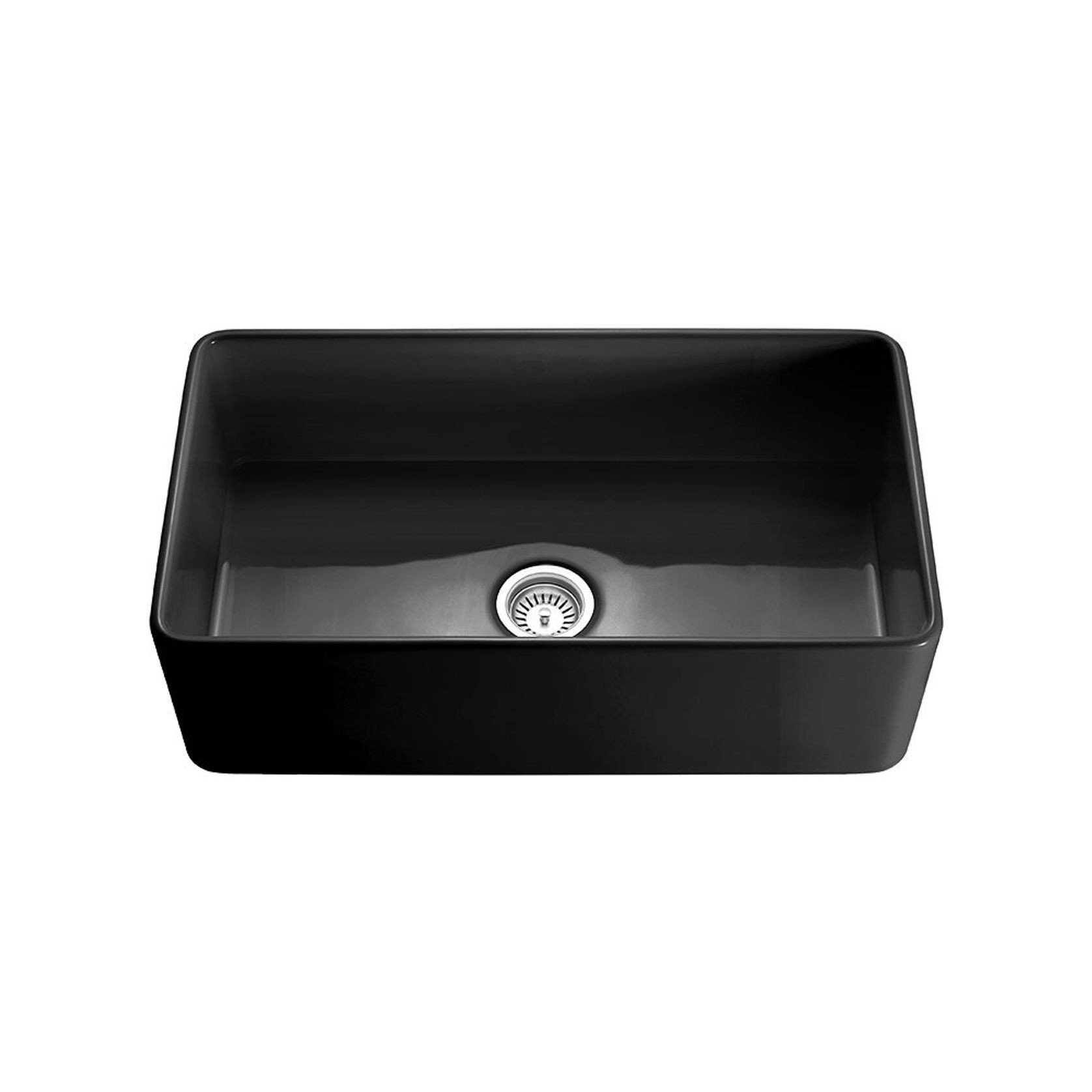 Hartley Single Farmhouse Fireclay Sink | Satin Black gallery detail image