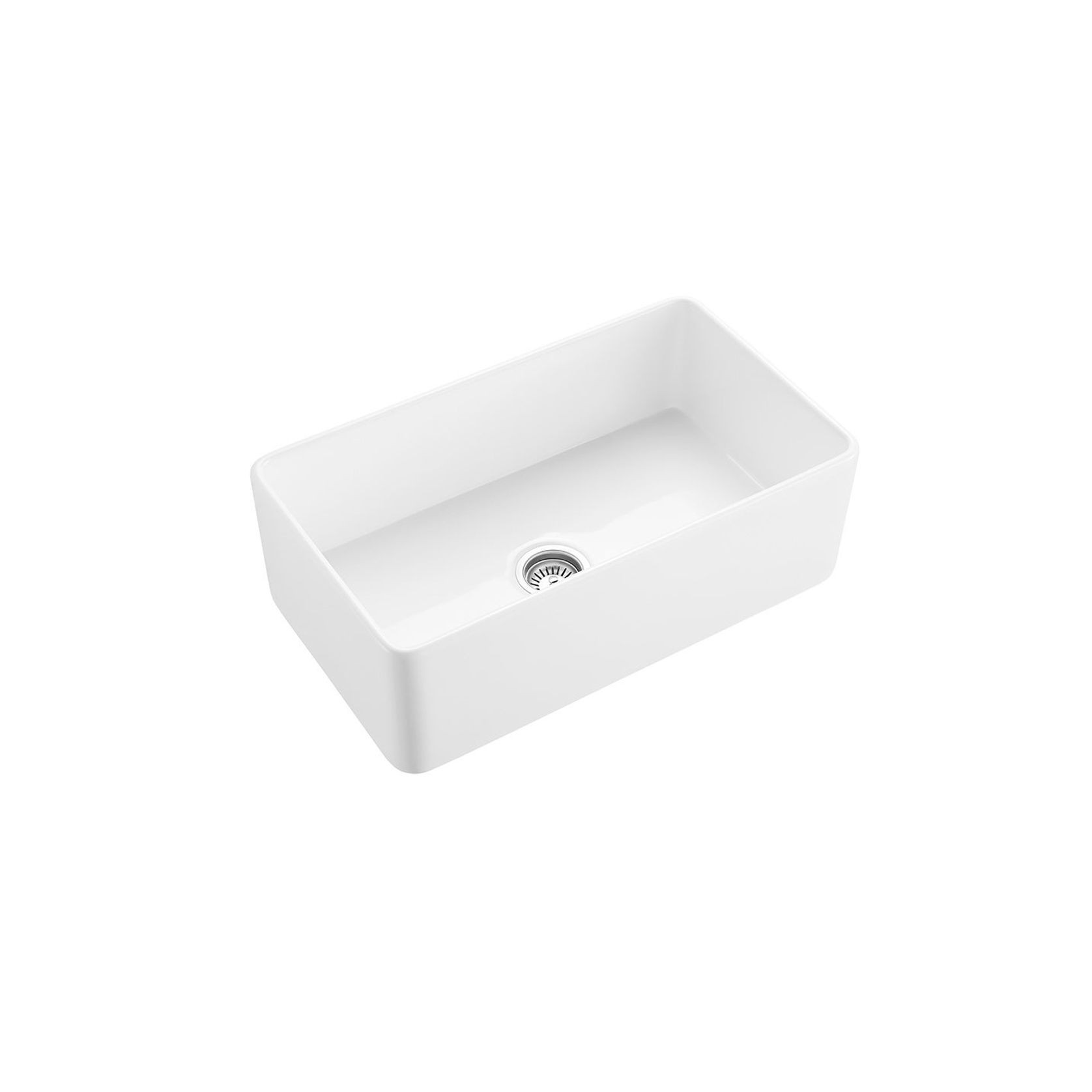 Hartley Single Farmhouse Fireclay Sink | Gloss White gallery detail image