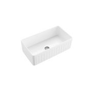 Hartley Single Farmhouse Fireclay Sink | Gloss White gallery detail image