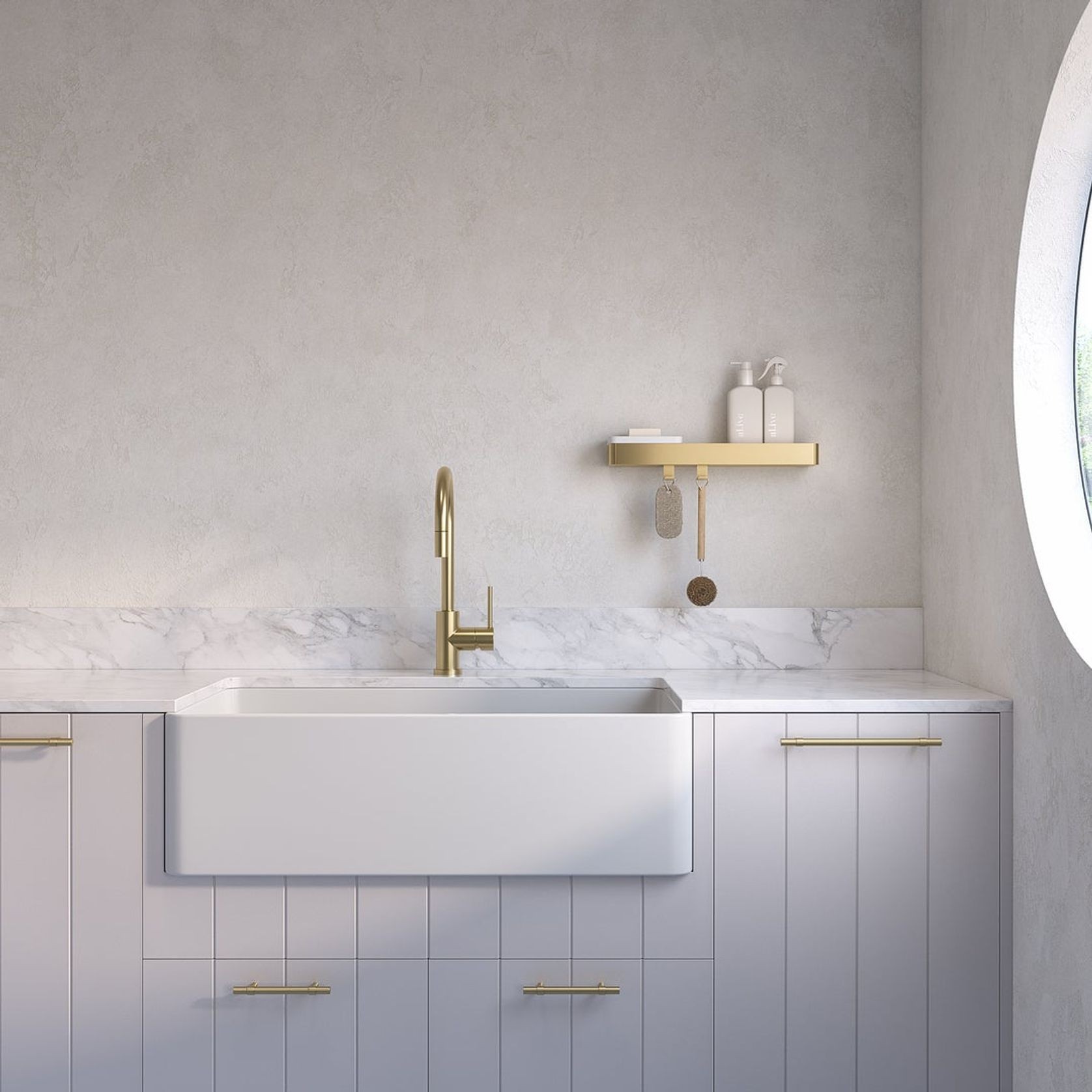 Hartley Single Farmhouse Fireclay Sink | Gloss White gallery detail image