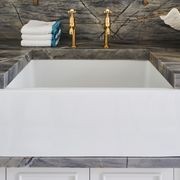 Acquello - White fireclay sink with waste and rack 760 x 460 x 250mm gallery detail image