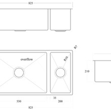Code Aspen Double Bowl Pvd 304 Stainless Steel Sinks gallery detail image