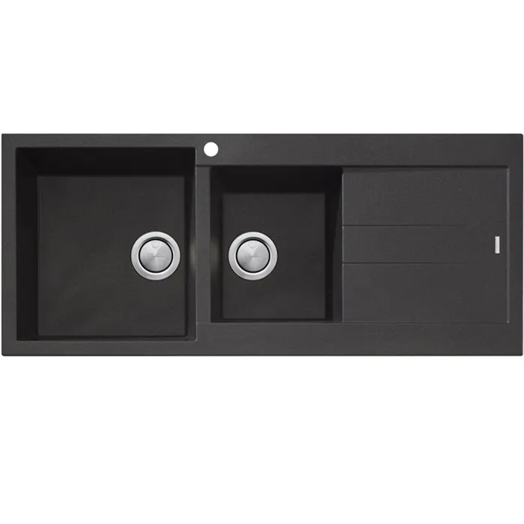 Santorini 1 3/4 Bowl Sink with Drainer - Black gallery detail image