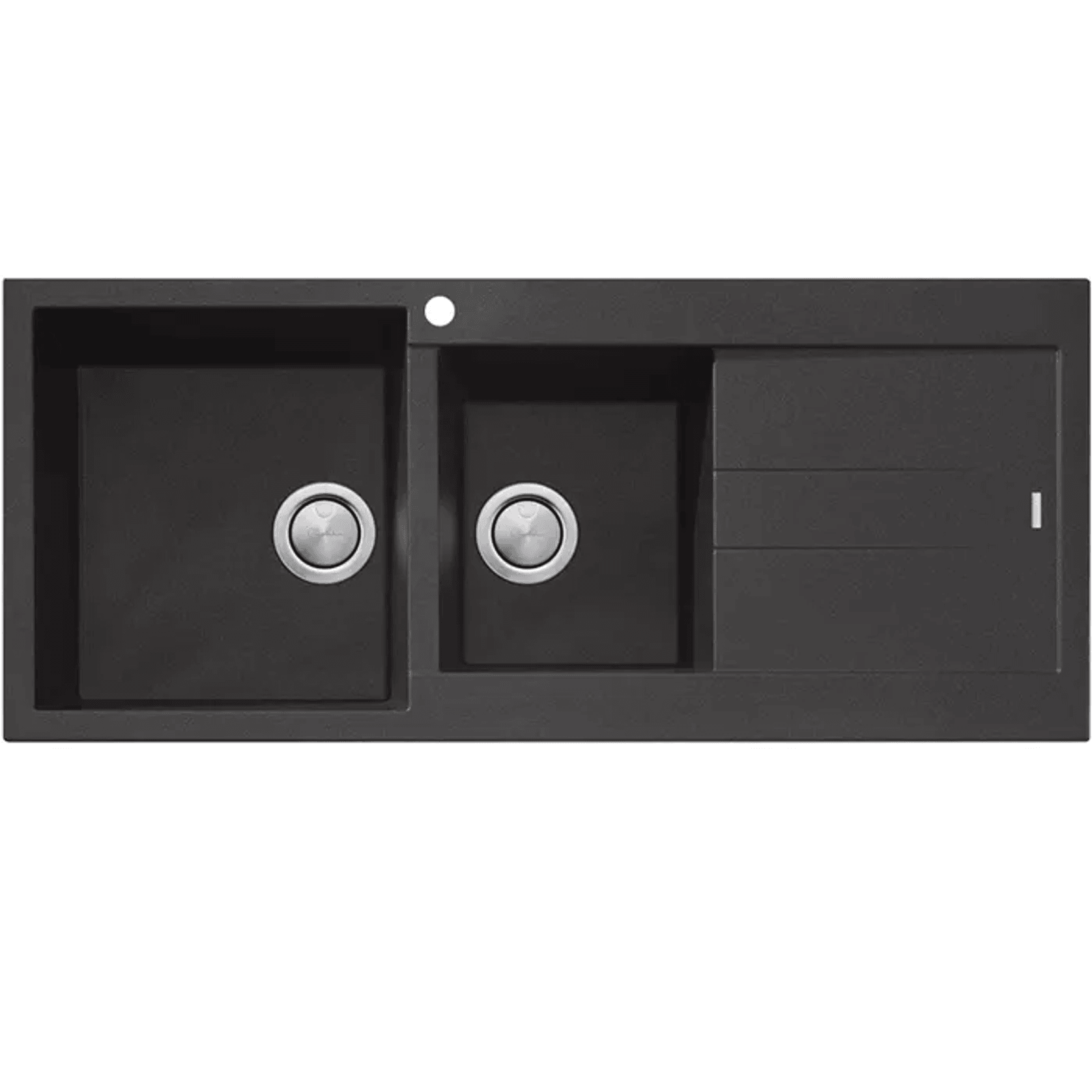 Santorini 1 3/4 Bowl Sink with Drainer - Black gallery detail image