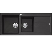 Santorini 1 3/4 Bowl Sink with Drainer - Black gallery detail image