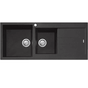 Santorini 1 3/4 Bowl Sink with Drainer - Black gallery detail image