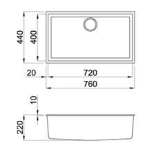 Elleci Granite Undermount 720 x 400 Sink (ELGQ130-40) gallery detail image