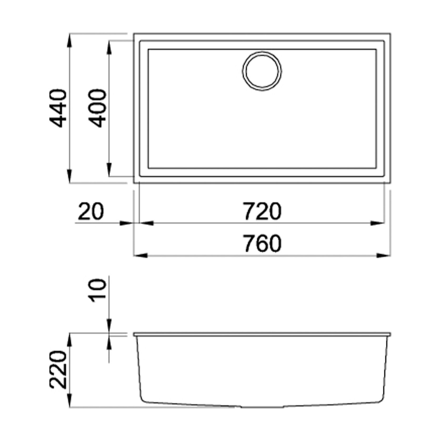 Elleci Granite Undermount 720 x 400 Sink (ELGQ130-40) gallery detail image