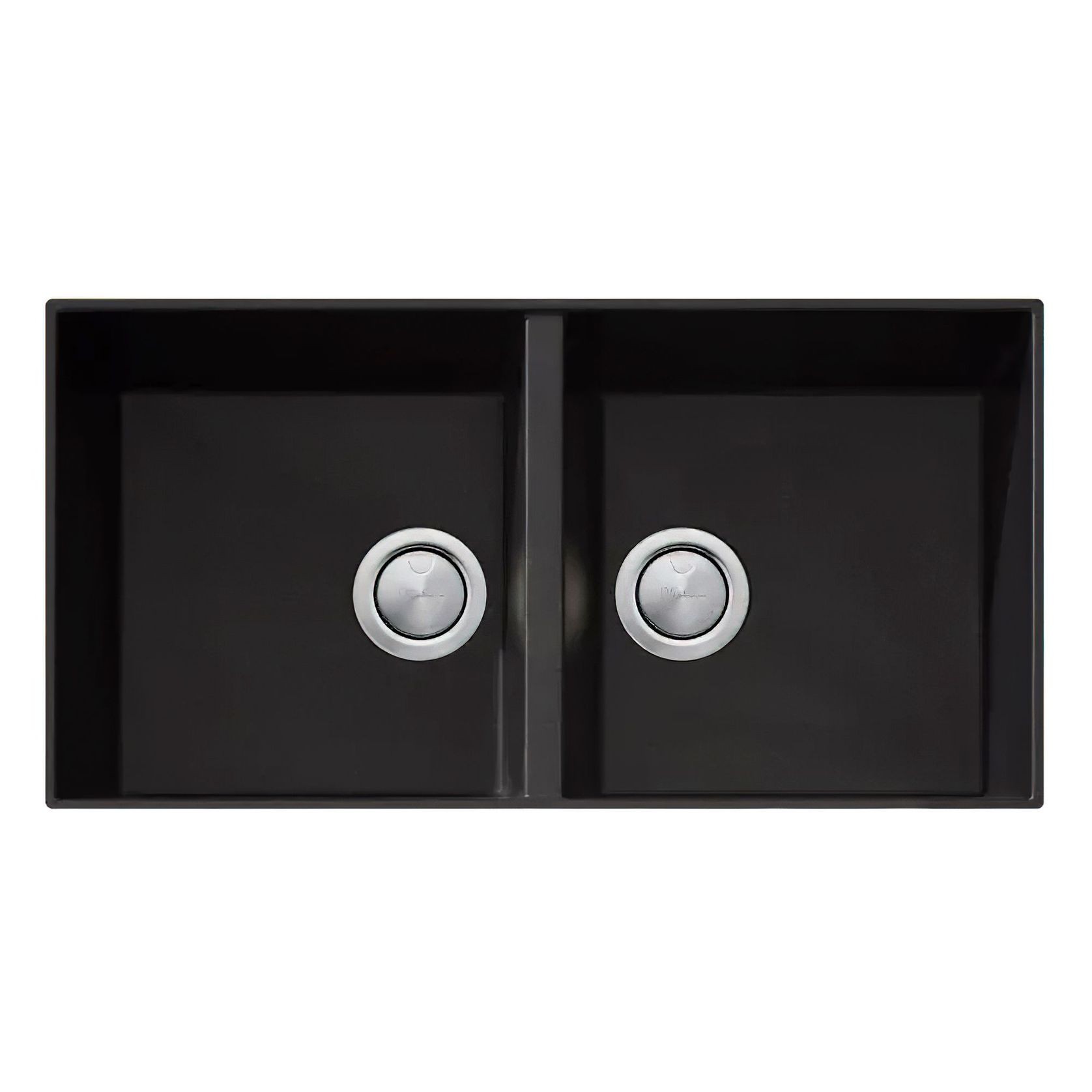 Oliveri Santorini Undermount Double Bowl Sink - Black Granite gallery detail image