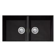 Oliveri Santorini Undermount Double Bowl Sink - Black Granite gallery detail image