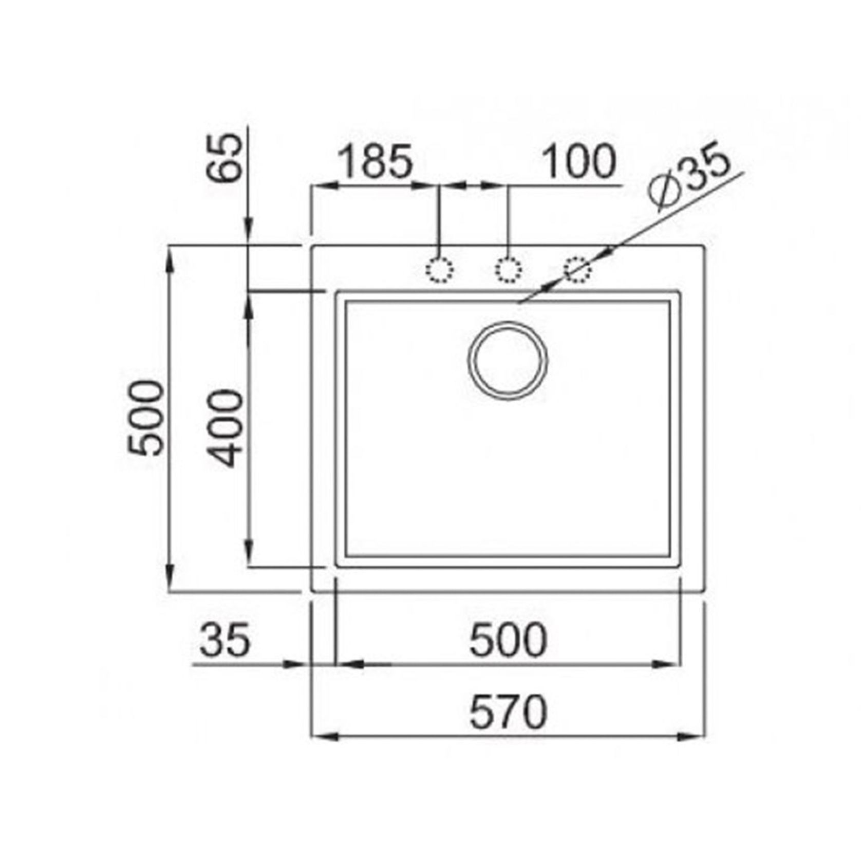 Elleci Granite 500 x 400 Top Mount Sink (ELGQ105-40T) gallery detail image