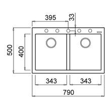 Elleci Granite Double Sink ELGQ350-40T (Top Mount) gallery detail image