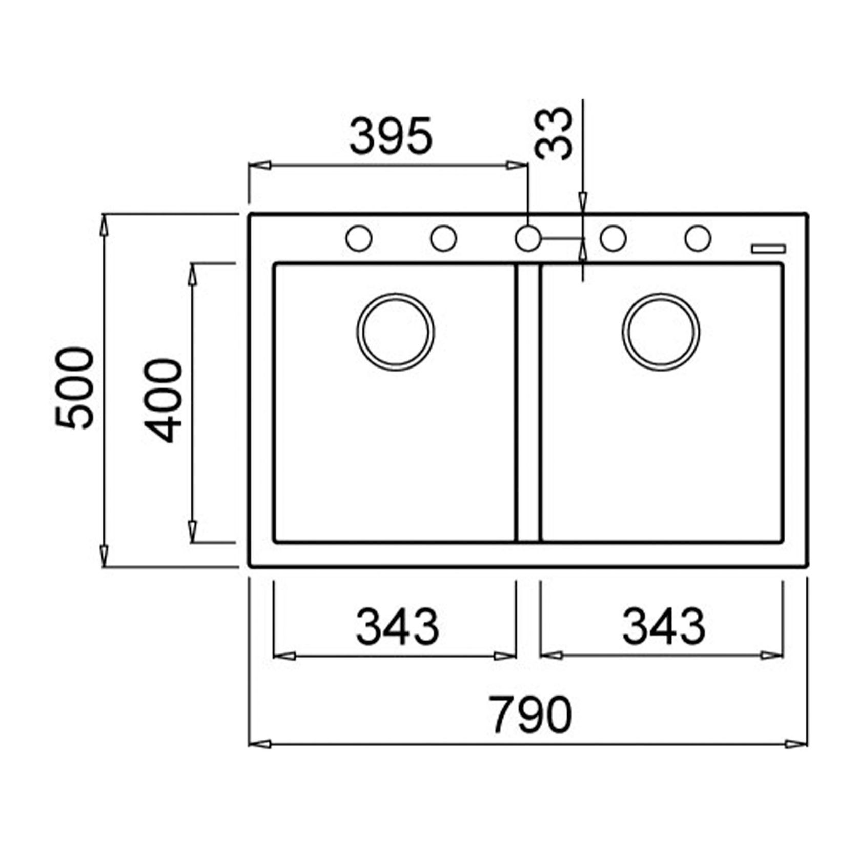 Elleci Granite Double Sink ELGQ350-40T (Top Mount) gallery detail image