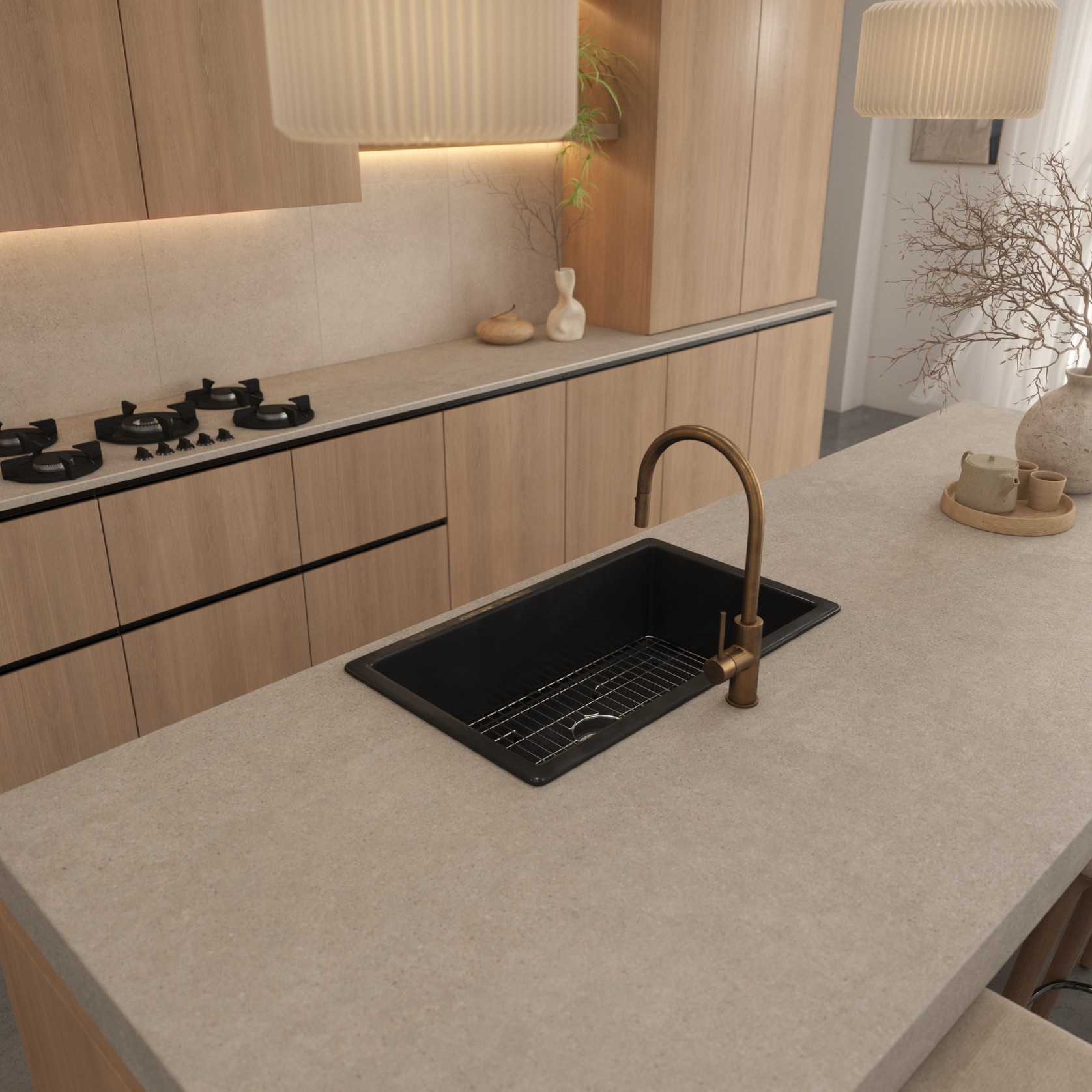 Maurice 813x483 Matte Black Fireclay Single Bowl Sink gallery detail image
