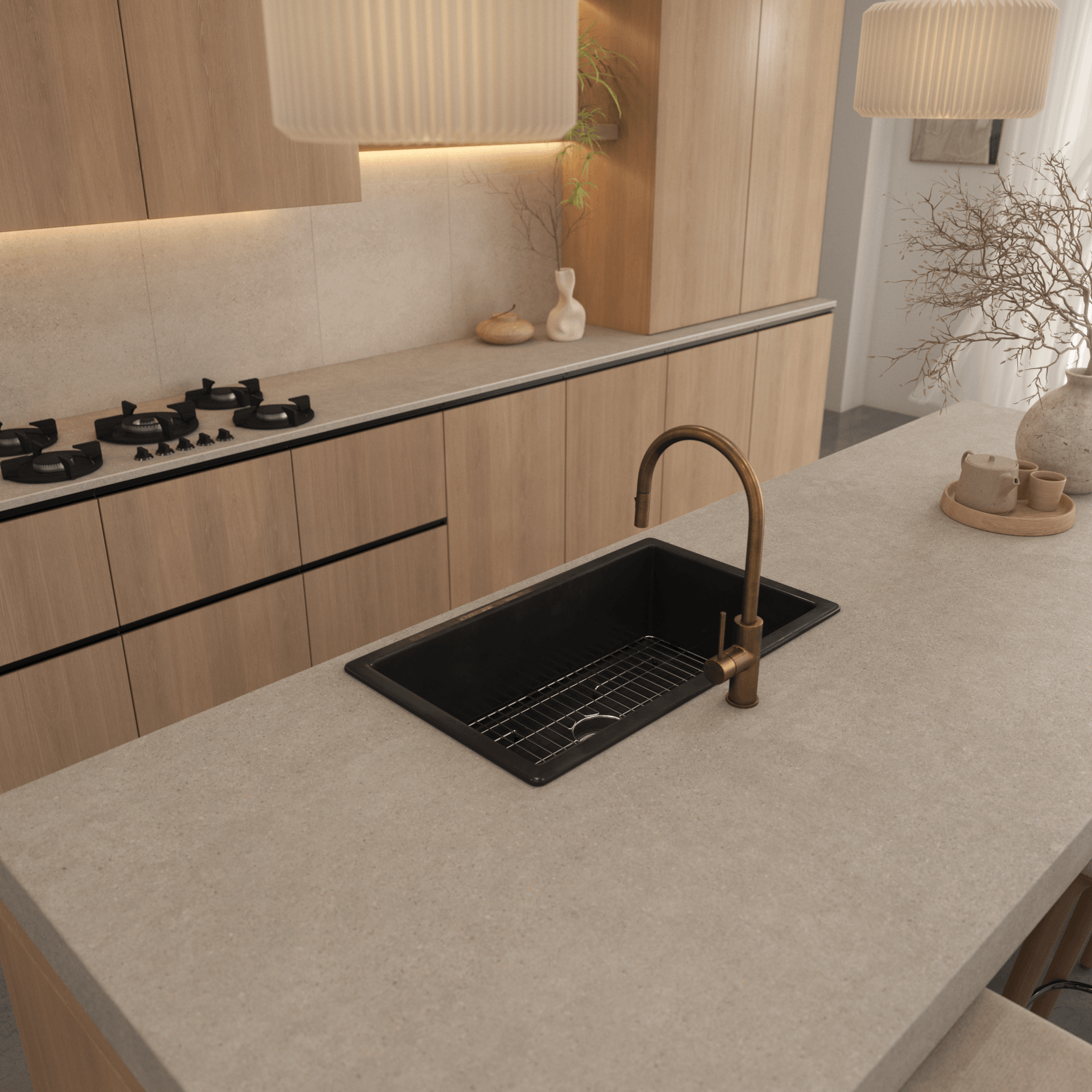 Maurice 813x483 Matte Black Fireclay Single Bowl Sink gallery detail image