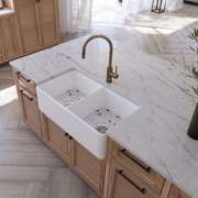 Bronwen 835x459 Farmhouse Fireclay Double Bowl Sink gallery detail image