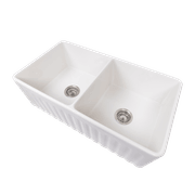 Bronwen 835x459 Farmhouse Fireclay Double Bowl Sink gallery detail image