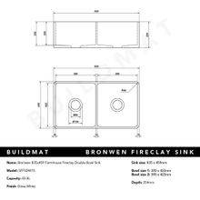 Bronwen 835x459 Farmhouse Fireclay Double Bowl Sink gallery detail image