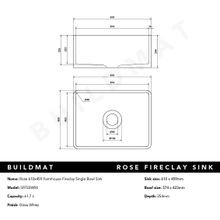 Rose 610x459 Farmhouse Fireclay Single Bowl Sink gallery detail image