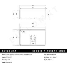 Elodie 760x459 Farmhouse Fireclay Single Bowl Sink gallery detail image