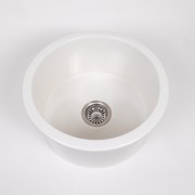 Jocasta 460x460 Gloss White Circle Fireclay Single Bowl gallery detail image