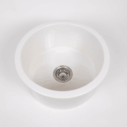 Jocasta 460x460 Gloss White Circle Fireclay Single Bowl gallery detail image